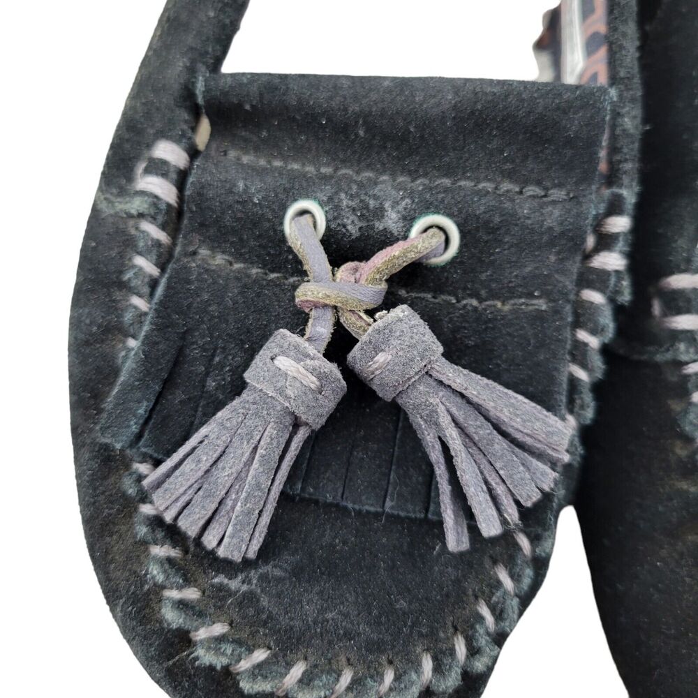 UGG 1005475 Lizzy Moccasin Slippers Black Women's Size 5 Tassels Slip On - Picture 4 of 10